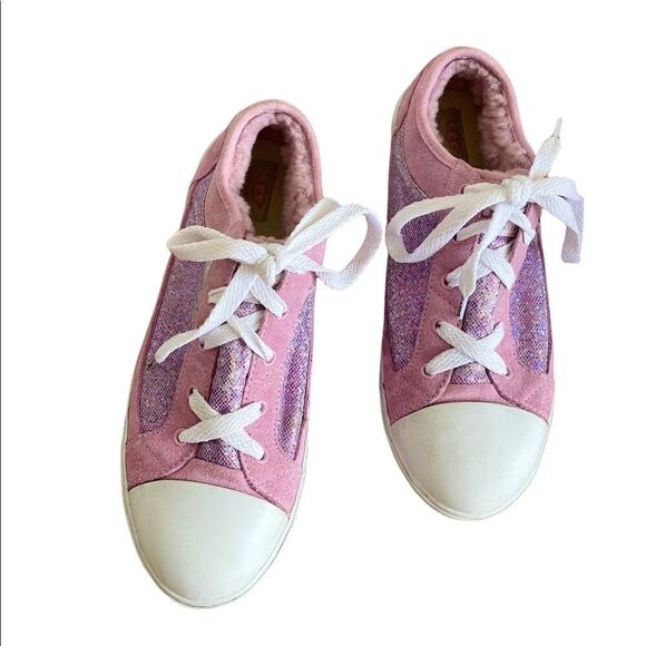 UGG Pink Sparkle Sneakers Size 6 - Picture 3 of 7